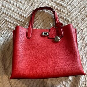 Coach Willow Red Leather Tote Bag